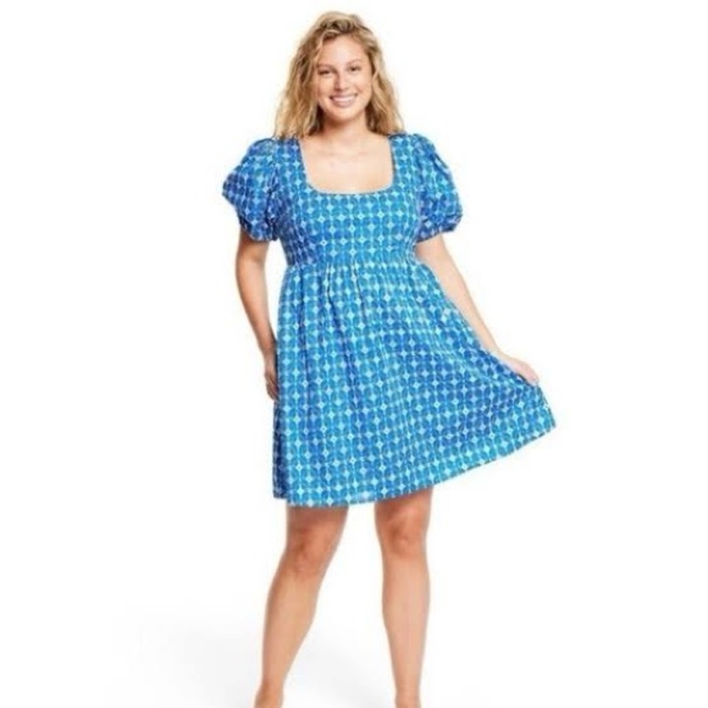 RHODE x TARGET BLUE EMBROIDERED DRESS - SIZE XL